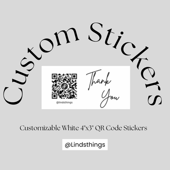 100 Custom 4x3 Qr Code Stickers White - Picture 1 of 1